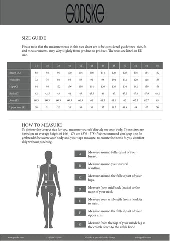 Godske Size guide