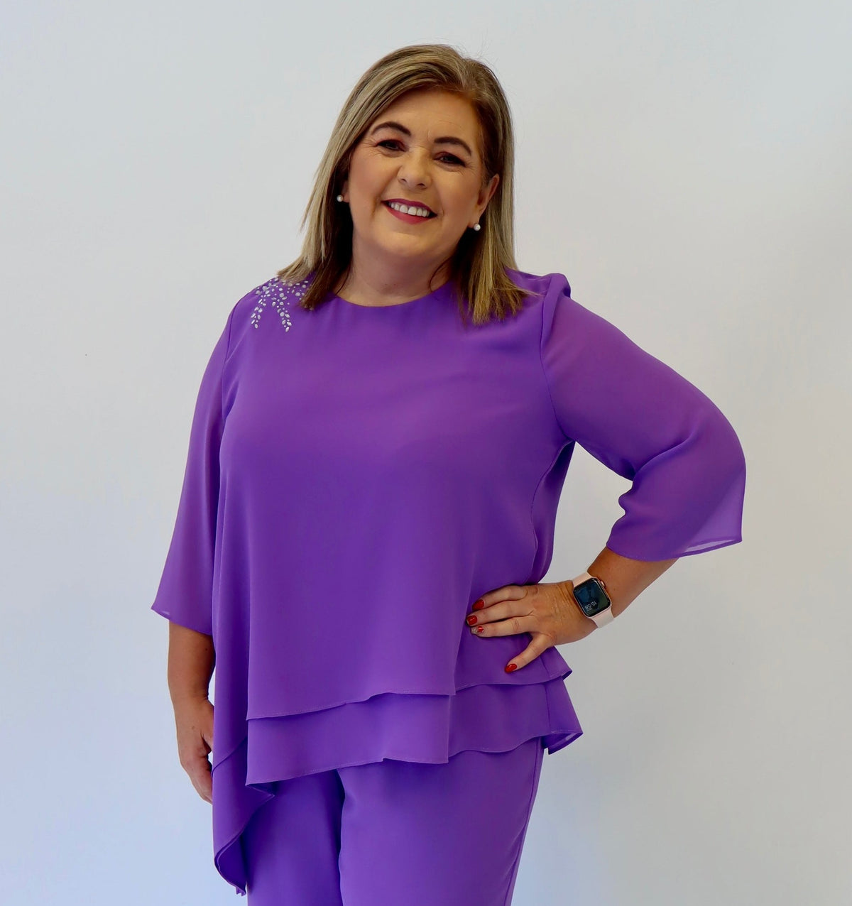 Godske Lilac Chiffon Dress, Plus Size Dresses