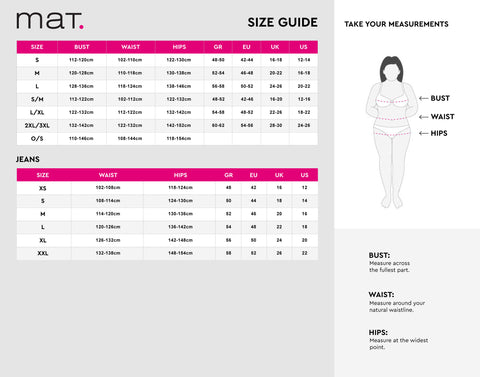 Mat Fashion Size Guide