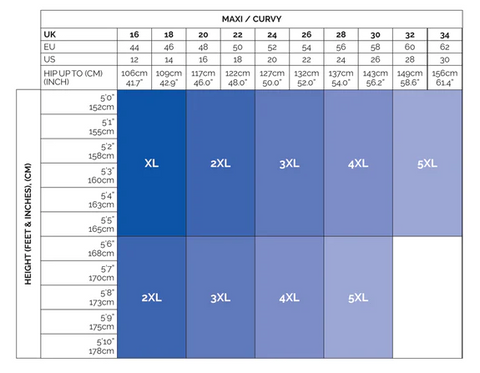 Pamela Mann size guide