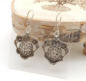 Moroccan Berber Filigree Sterling Silver Dangle Earrings silver 925,Berber Jewelry,sliver Earrings,Dangle & Drop