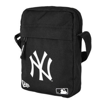 MLB NY New York Yankees Silver LOGO Zipper Shoulder Messenger Bag Blac -  KICKS CREW