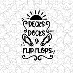 Decks Docks and Flip Flops Lake Beach House Wall Decal Vinyl Sticker Tattoo For Windows Glass Wall with Size and Color Options
