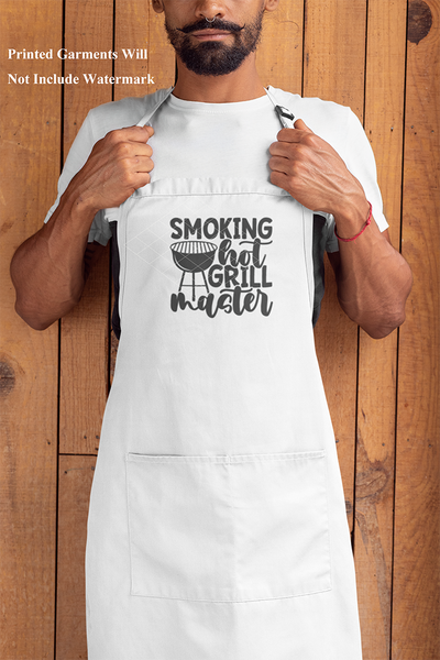 Smoking Hot Grill Master, BBQ Grill Apron, Funny Men's Apron, Optional Personalized Chef Hat Grill Accessory Cooking Apron