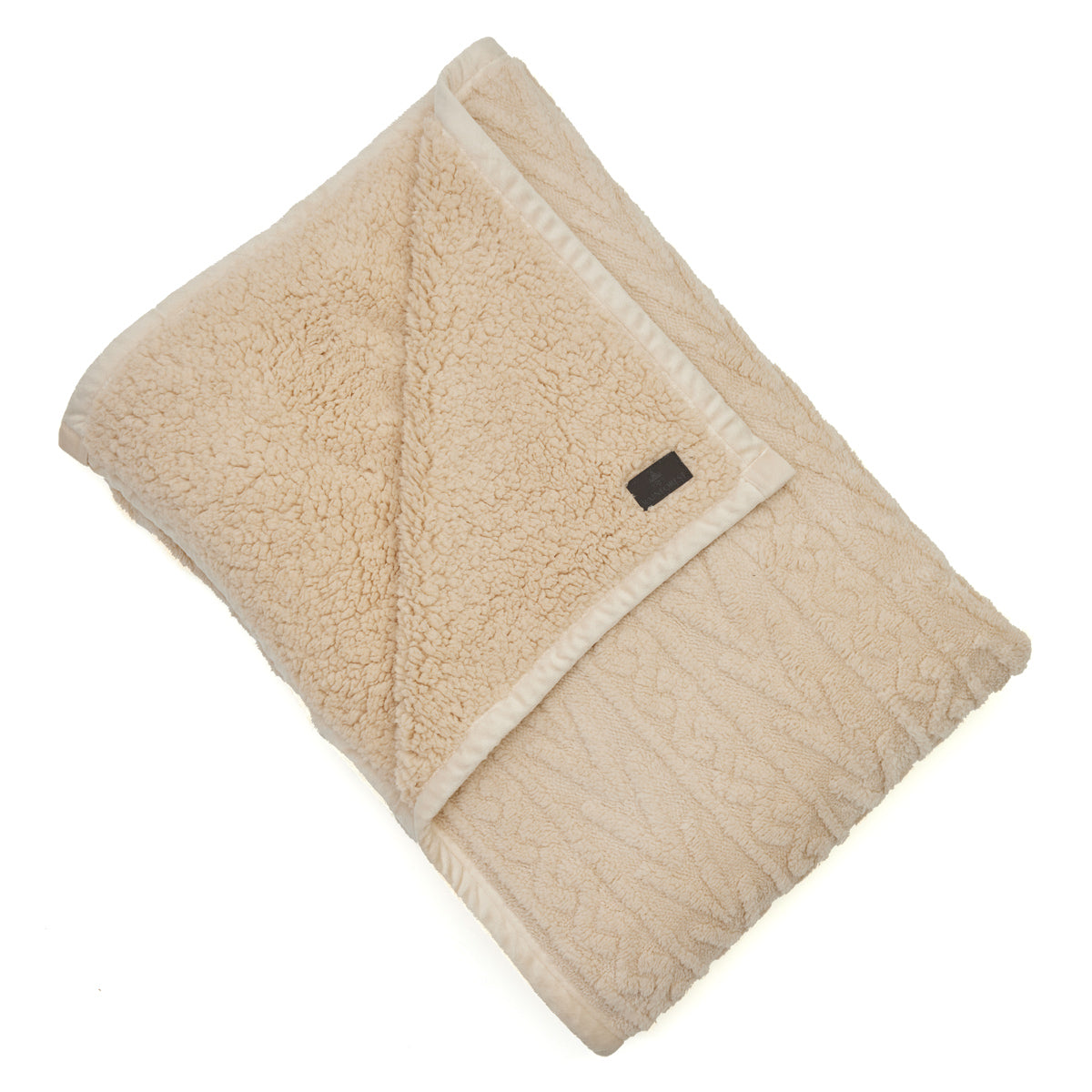 Image of Rainforest Cable Sherpa Reversible Throw Blanket