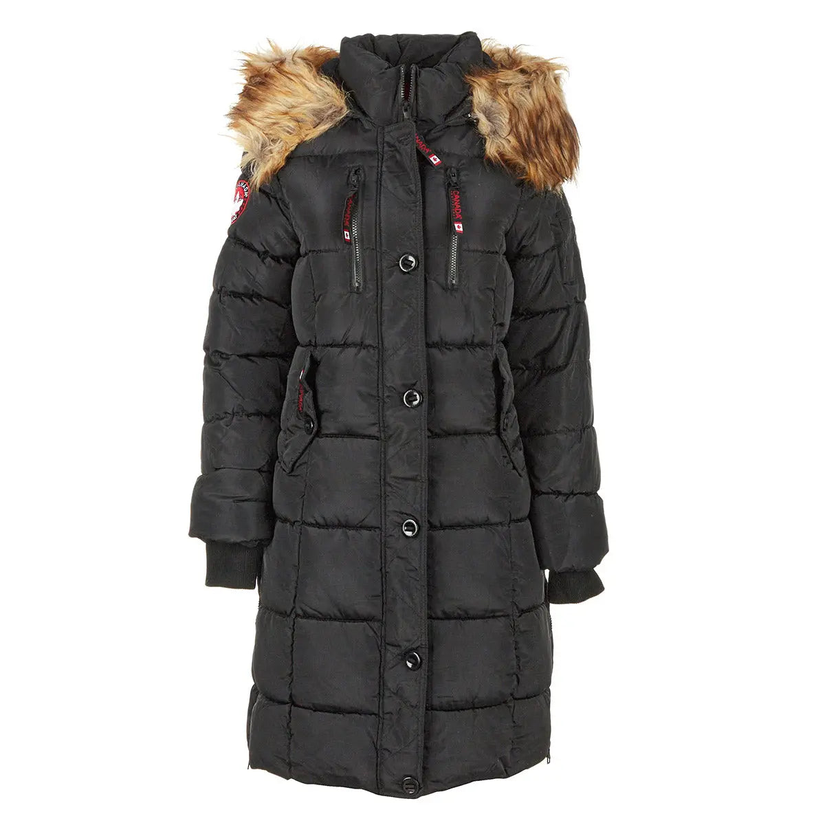 Image of Canada Weather Gear Women's Long Puffer with Faux Fur Trim Hood