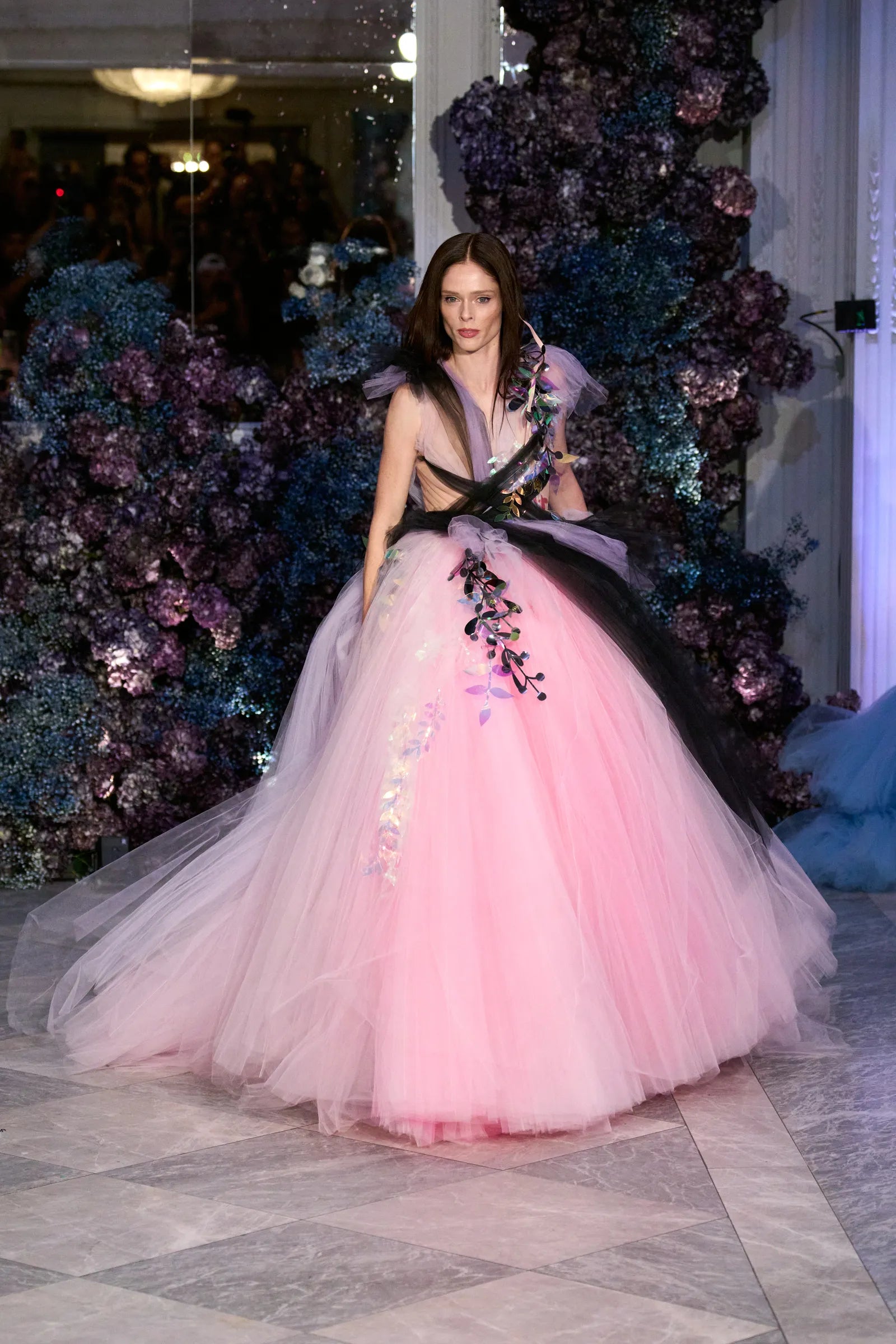 Tulle Ball Gown with Iridescent Ribbon