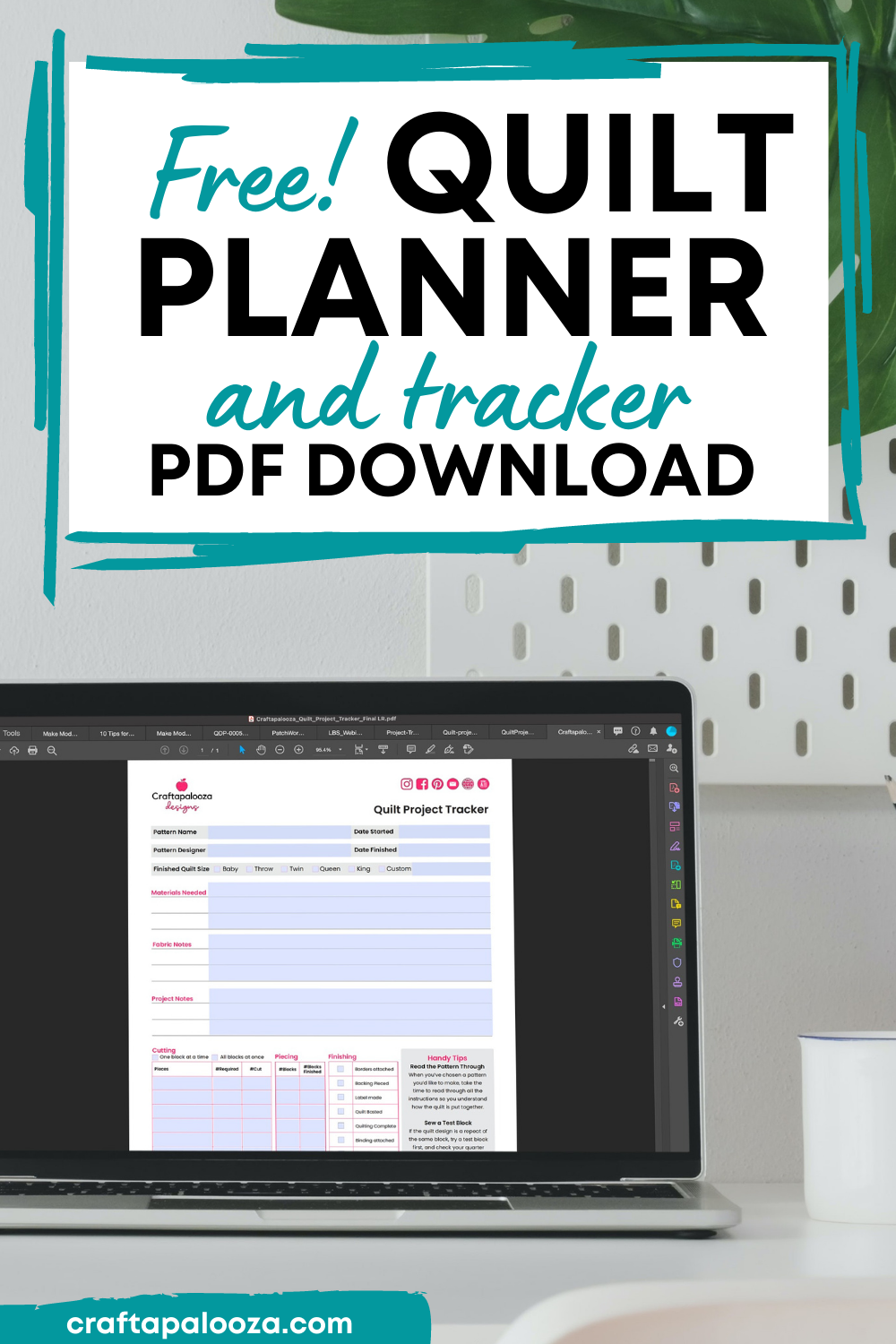 craftapalooza designs - quilt planner and trackers pdf download