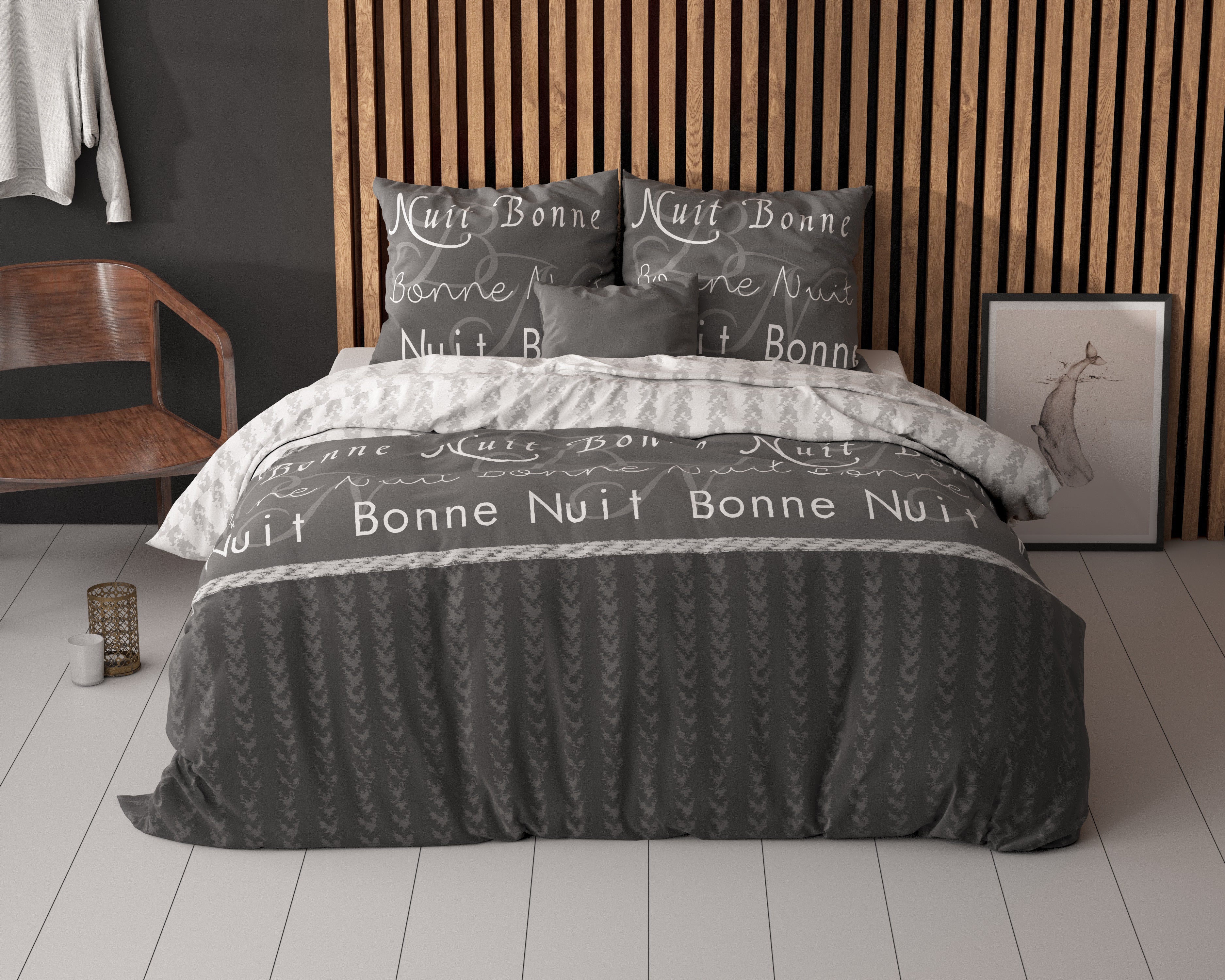 RoyalTextile - Bonne Nuit 4 Dekbedovertrek Katoen - Antraciet - 200 x 220