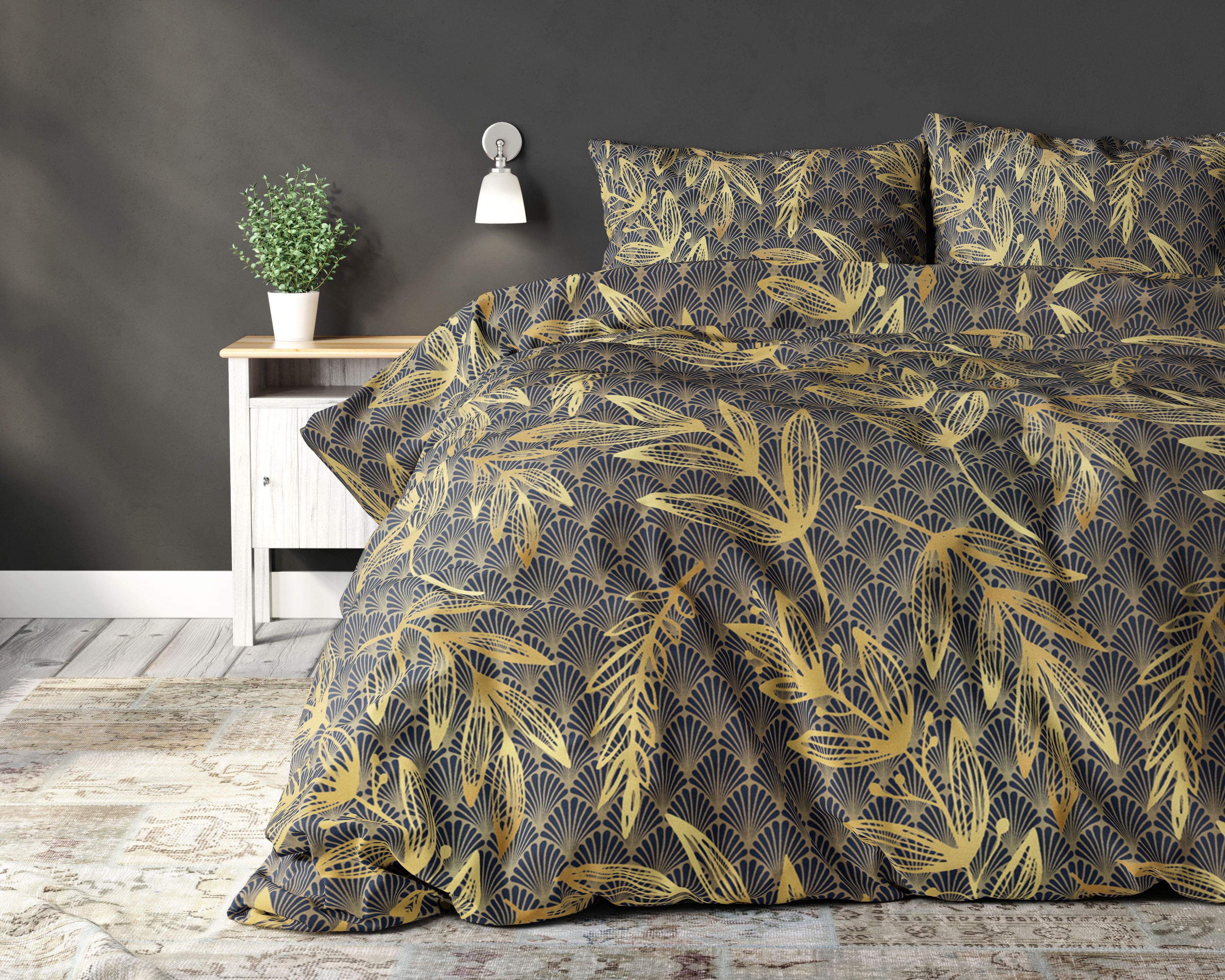 Sleeptime Gold Rush Dekbedovertrek - 140x200/220 + 1 kussensloop 60x70 - Goud - Eenpersoons