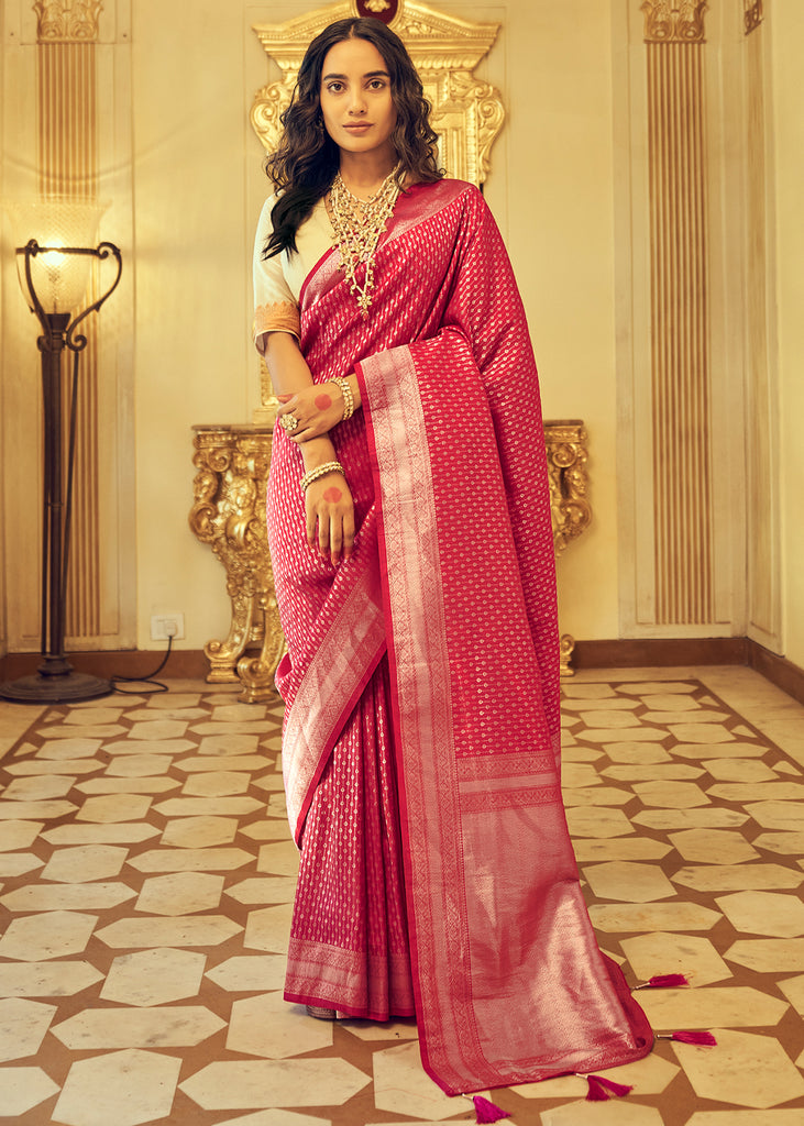 Blush Pink Banarasi Saree - RoyalDhaga - Medium