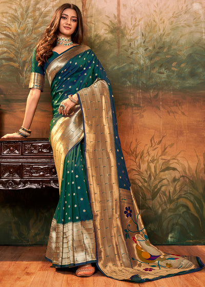 Pure Tissue Reshmi zari Banarasi Saree — The Handlooms