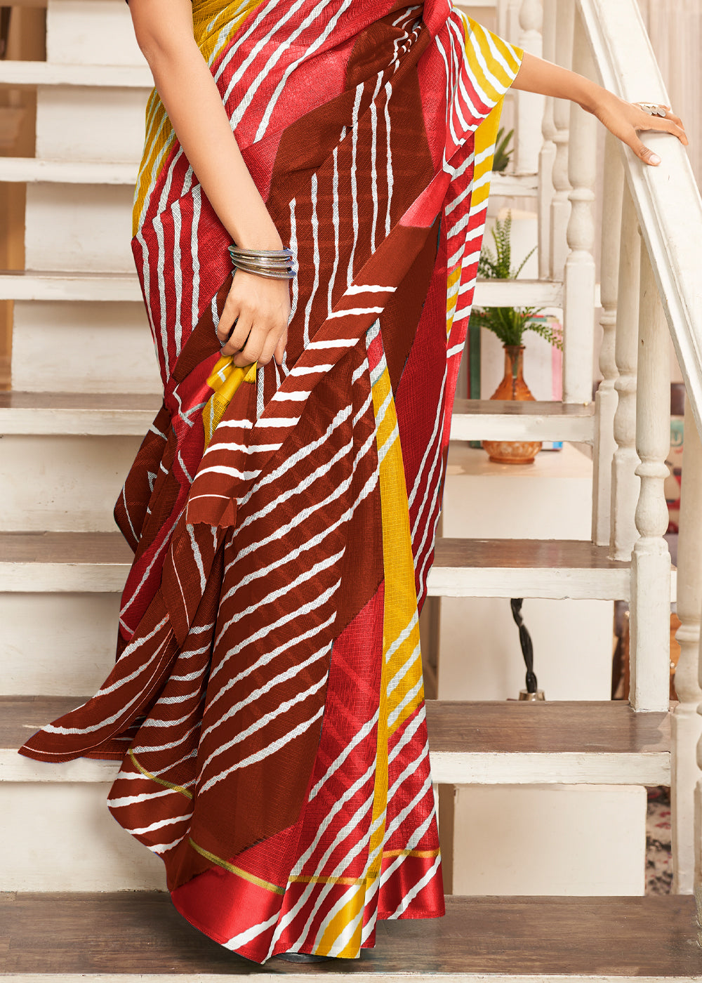 Party Wear Striped Soft Silk Saree With Zari Border Saree, 6.3 m (with  blouse piece) at Rs 700/piece in Varanasi