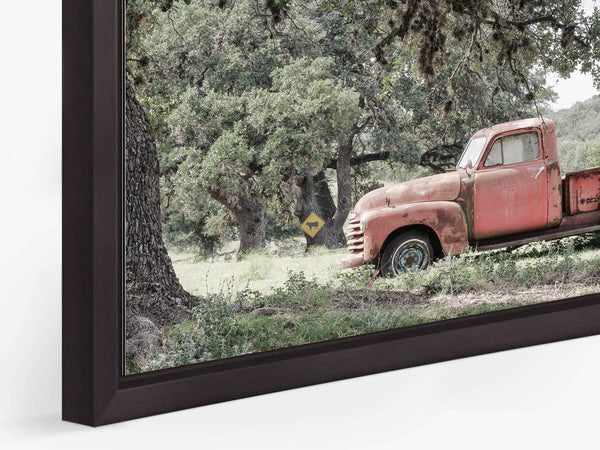 Red Roads of Texas Print Mounted and Framed in a Brown "Float Frame"
