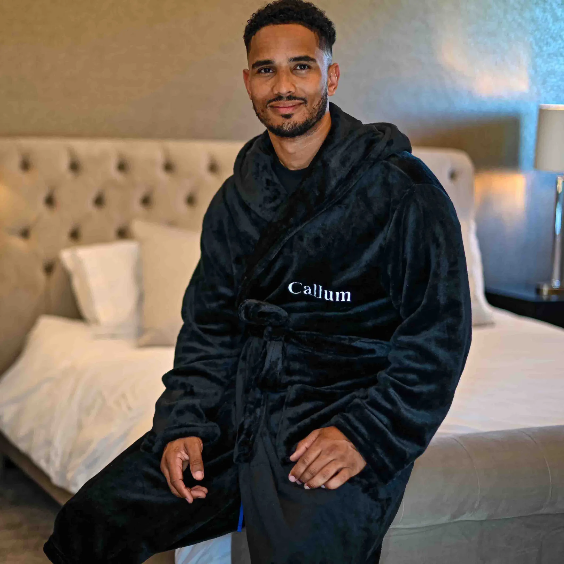 Grianlook Mens Dressing Gown Solid Color Wrap Robe Long Sleeve Bath Robes  Men Soft Nightwear Warm Hooded Towelling Black White S - Walmart.com