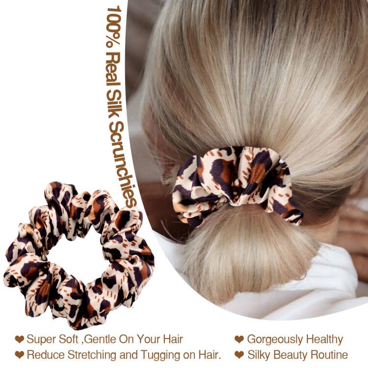 Red Leopard Scrunchie — PADRE HAIR heatless hair curling silk hair