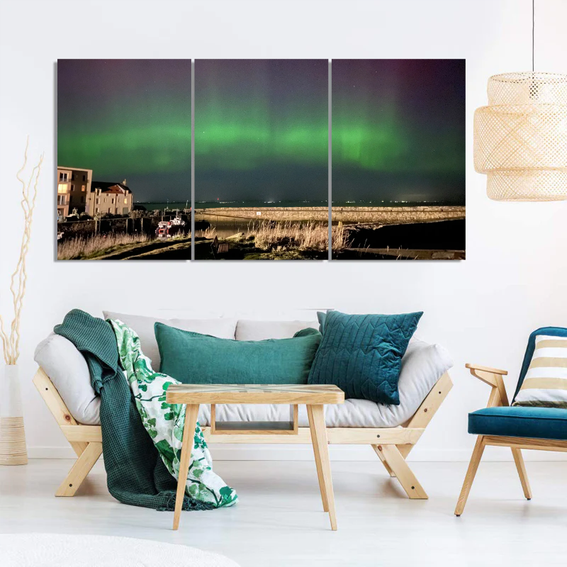 3 Piece Northern Lights Photo Canvas Prints