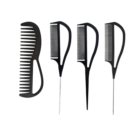 Patented Design.  The Pink Pewter “Never Let Go” Comb is changing the game with this patented innovative design, created to give you more stability while working. Formulated with both heat and chemical resistance this comb is perfect from start to finish.  Save time while styling using our innovative and patented handle, which allows you to keep working without dropping the comb.  Let this be your tool while making transformations in color, balayage and highlighting, to intricate updos incorporating braiding, teasing and back-combing.