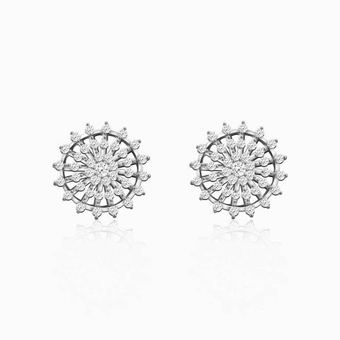 Silver wheel of life earrings