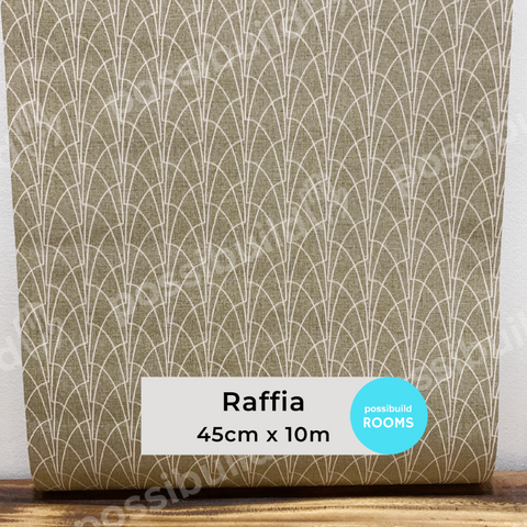 Tan Raffia Wallpaper on Back of Built In Bookshelf  Contemporary  Living  Room