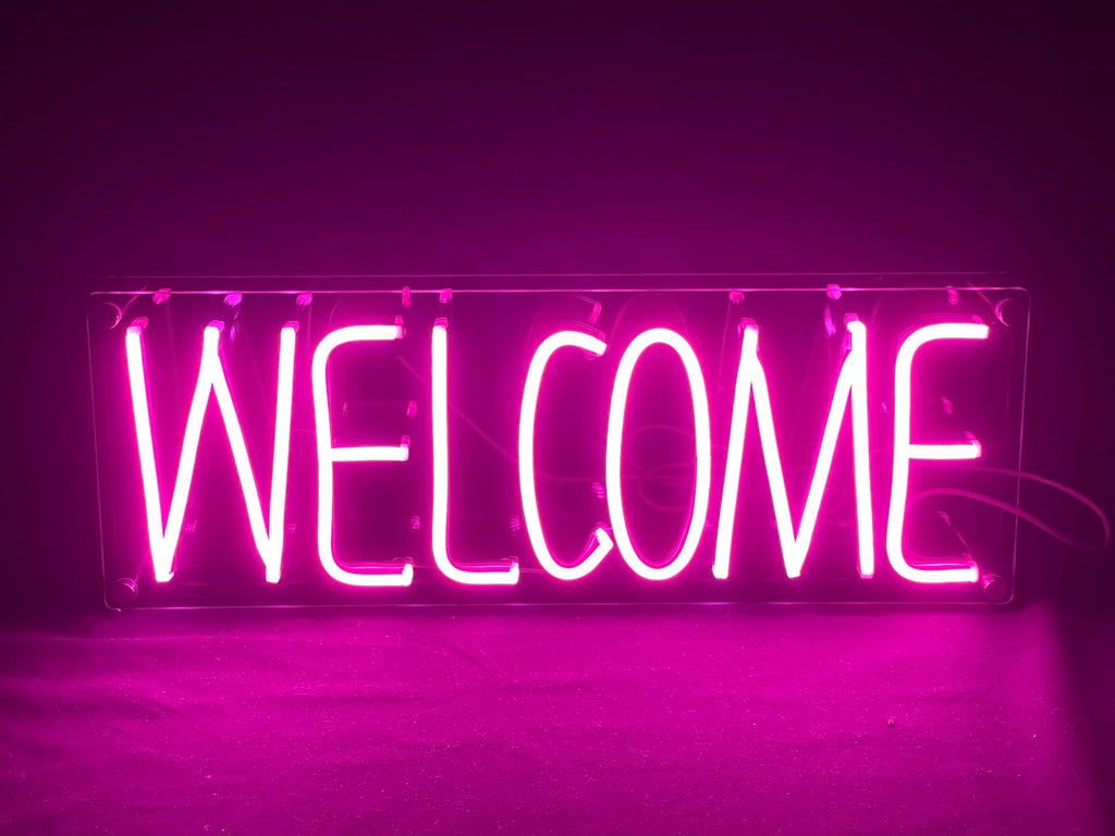 Welcome Desk LED Neon Sign - HAPPYNEON