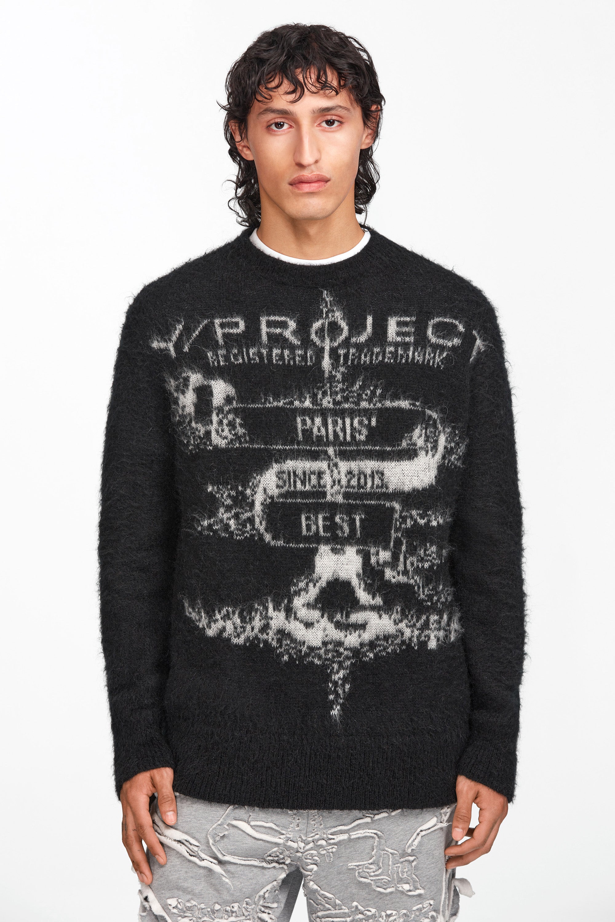 Paris' Best Jacquard Sweater Black