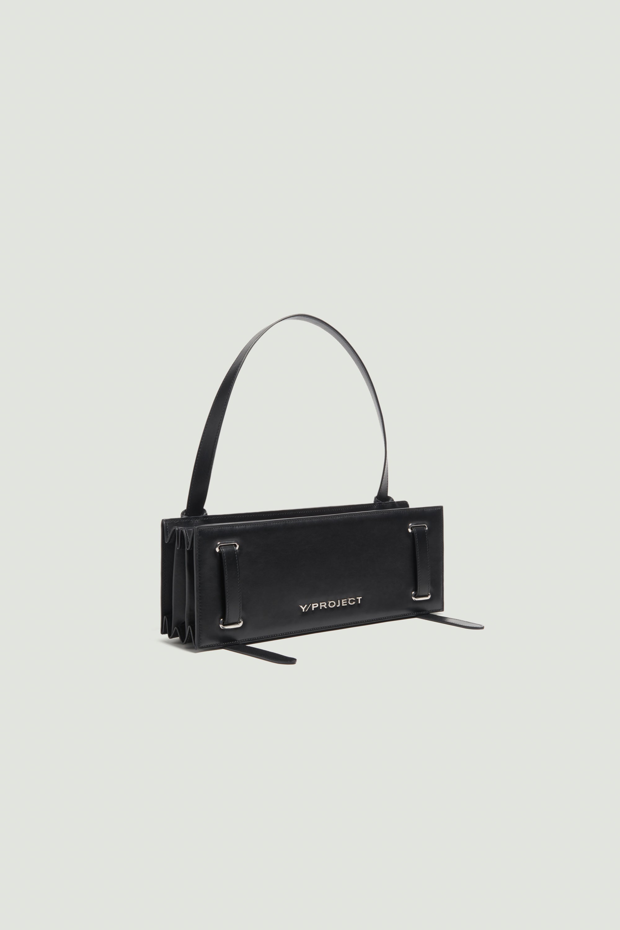 Y/Project Black Leather Accordion Tote Y/Project