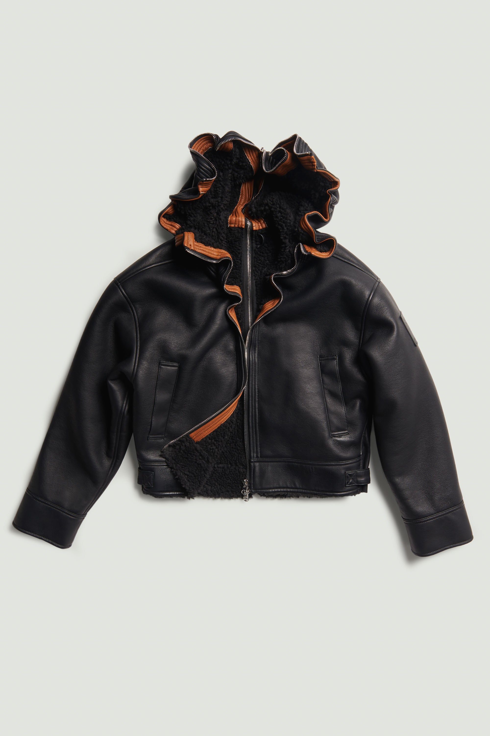 Y/Project Brown & Off-White Hook & Eye Faux-Shearling Jacket