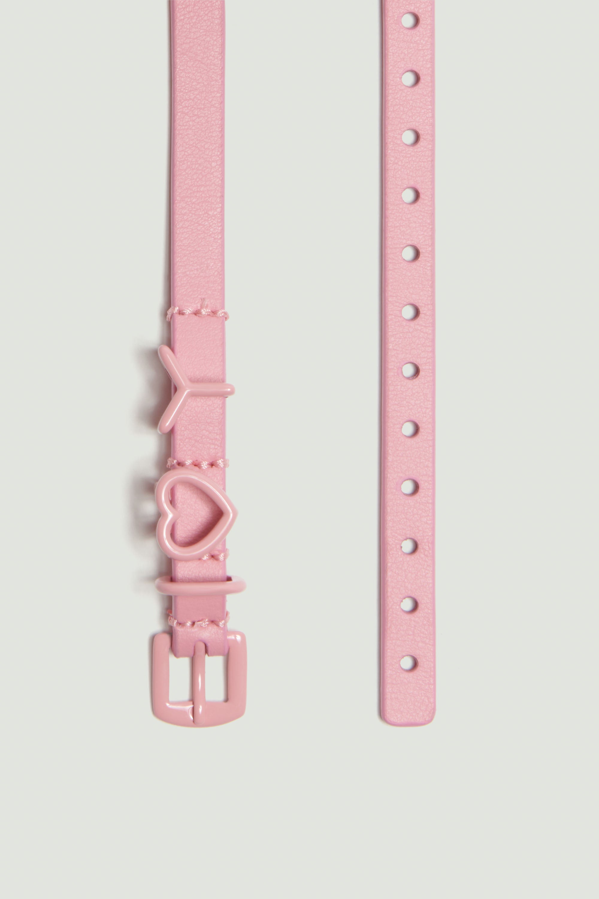 Y Heart Belt Choker 10mm Pink