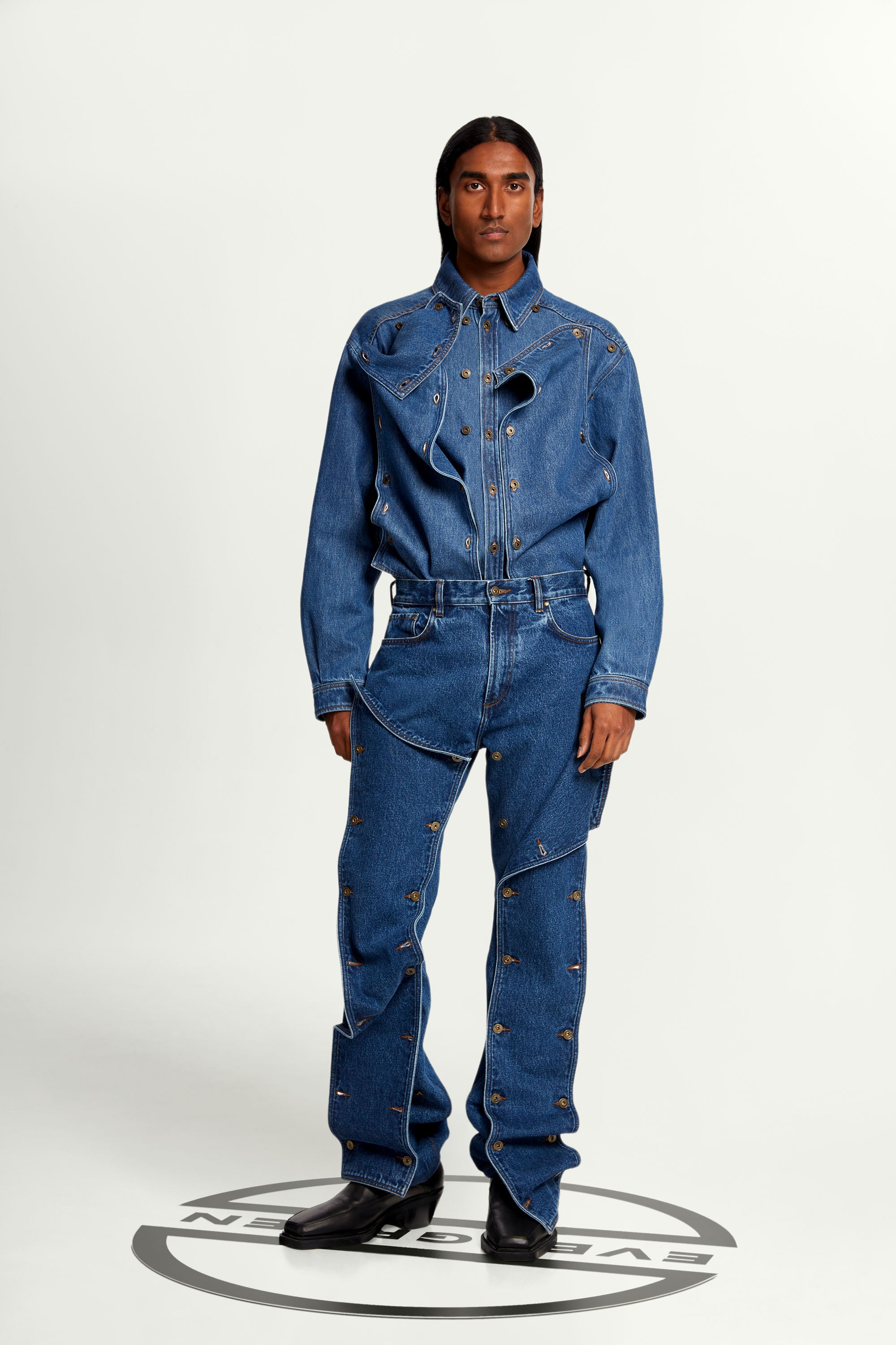 Yproject 21aw button pannel jeans