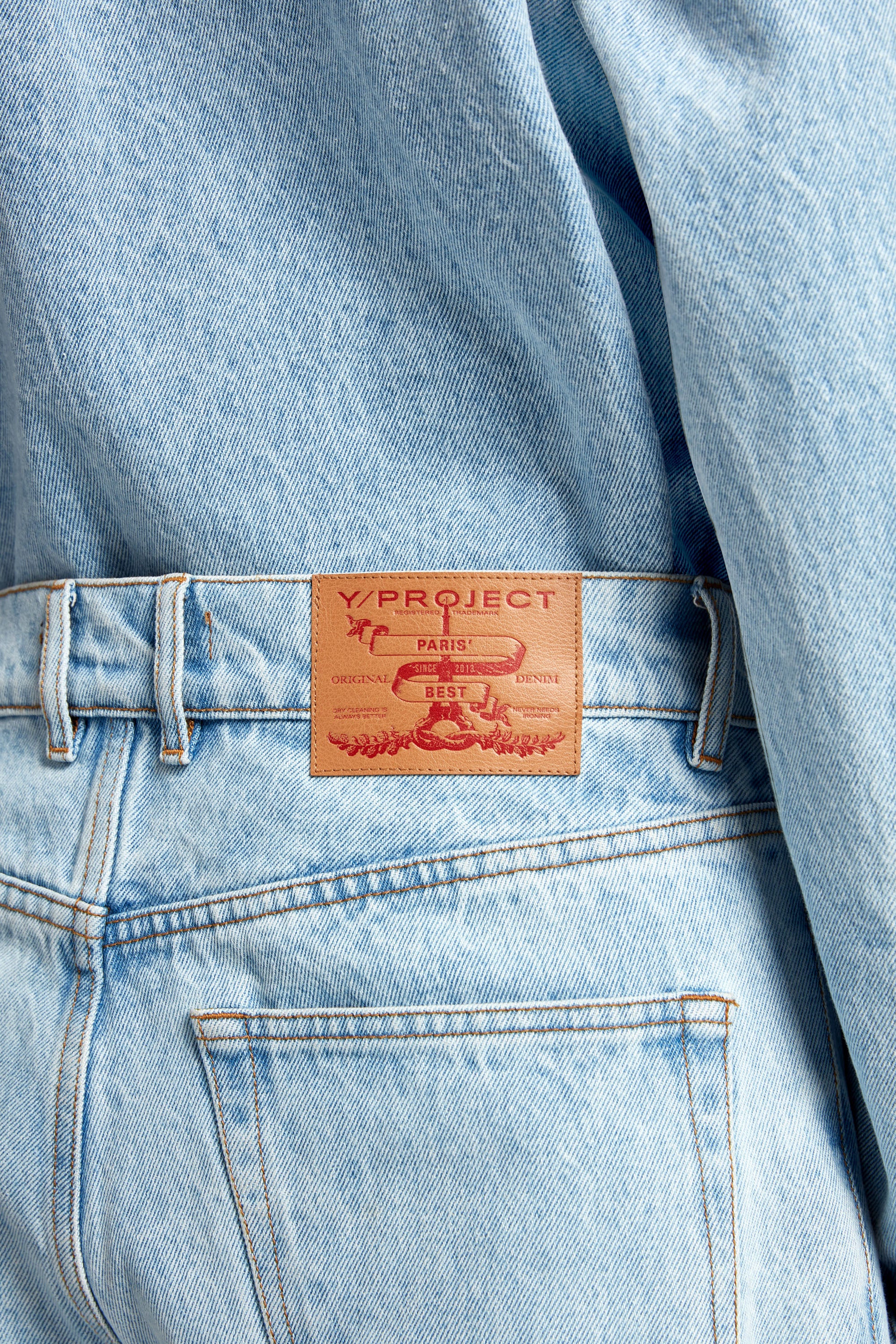 超ポイント祭?期間限定】 Yproject - Pinched Logo denim Shirt シャツ