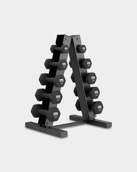 naaimachine Muildier natuurlijk Epic Fitness 150-Pound Dumbbell Set with A-Frame Rack – Bodybuilding.com