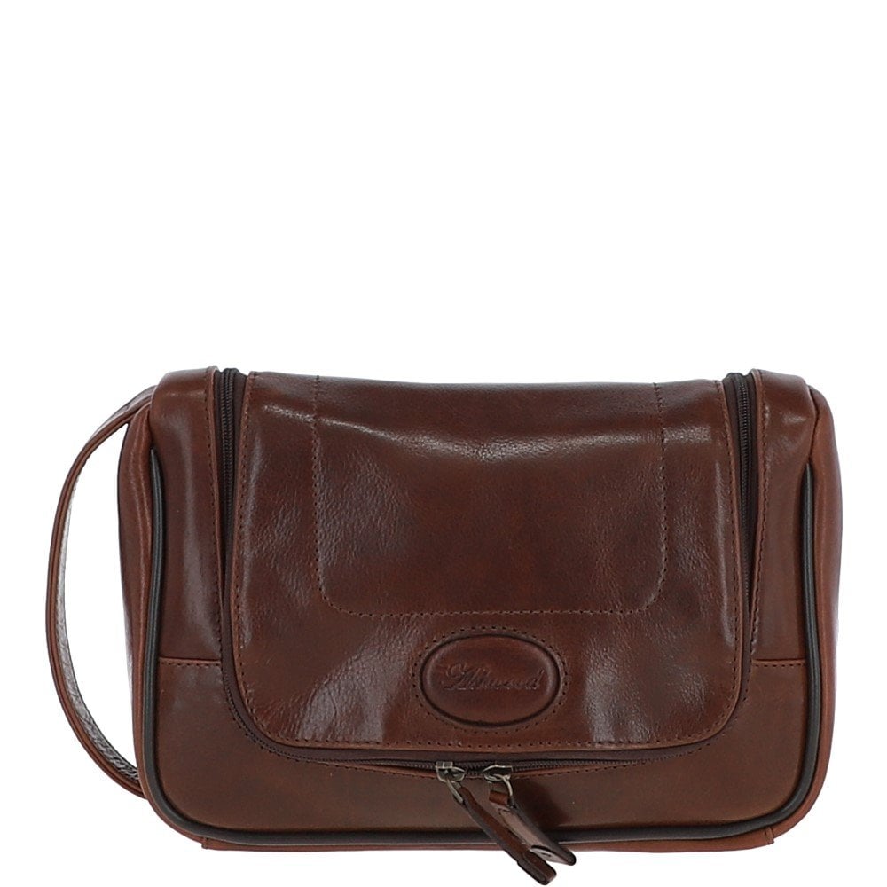 Ashwood Chelsea Gents Leather Wash Bag (Chestnut)