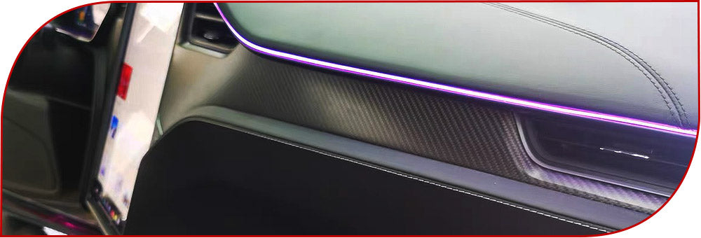 Tableau de bord Tesla Model S X carbone sergé