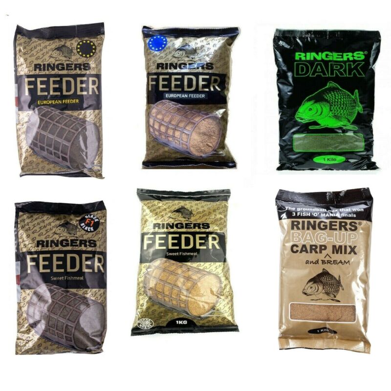 Ringers Groundbait Feeder Dark Green Sweet Fishmeal Bag Up Carp Mix Fishing Bait