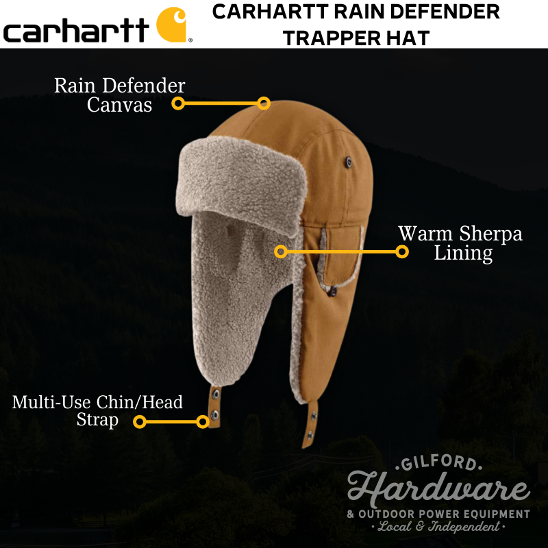 Gilford Hardware Carhartt Rain Defender Trapper Hat Features