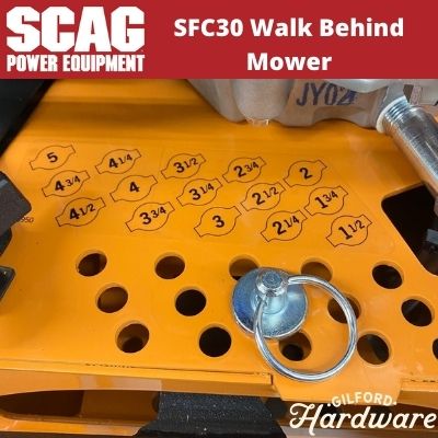 Scag SFC30 Cutting Height adjustment