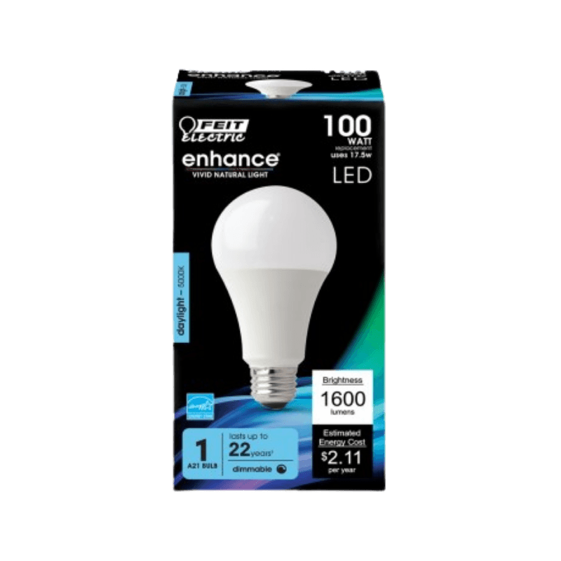 Feit Electric A19 E26 Medium Led Bulb Daylight 100 Watt Equivalence