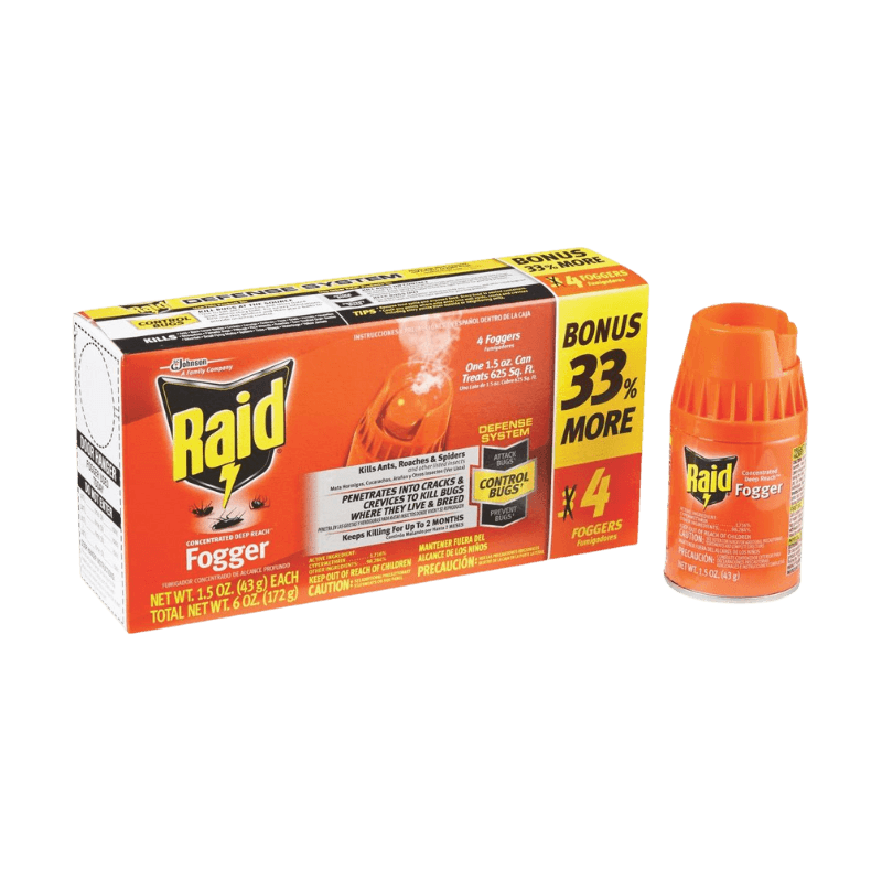 Raid Deep Reach Aerosol Fogger 1.5 oz. 4Pack. Gilford Hardware