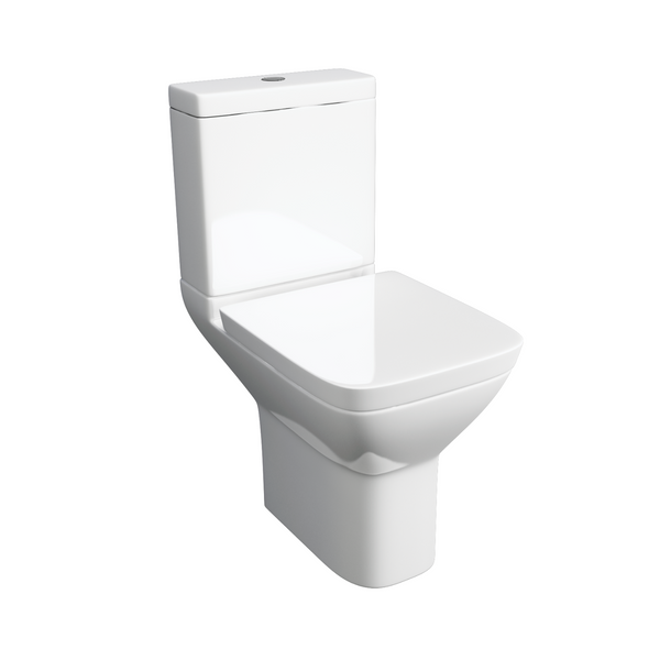 Elegant corner toilet in a modern bathroom with space-saving design