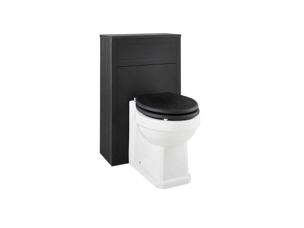 Variety of toilet seats in different materials with text: 'Toilet seat types' - keyword: Toilet seat type
