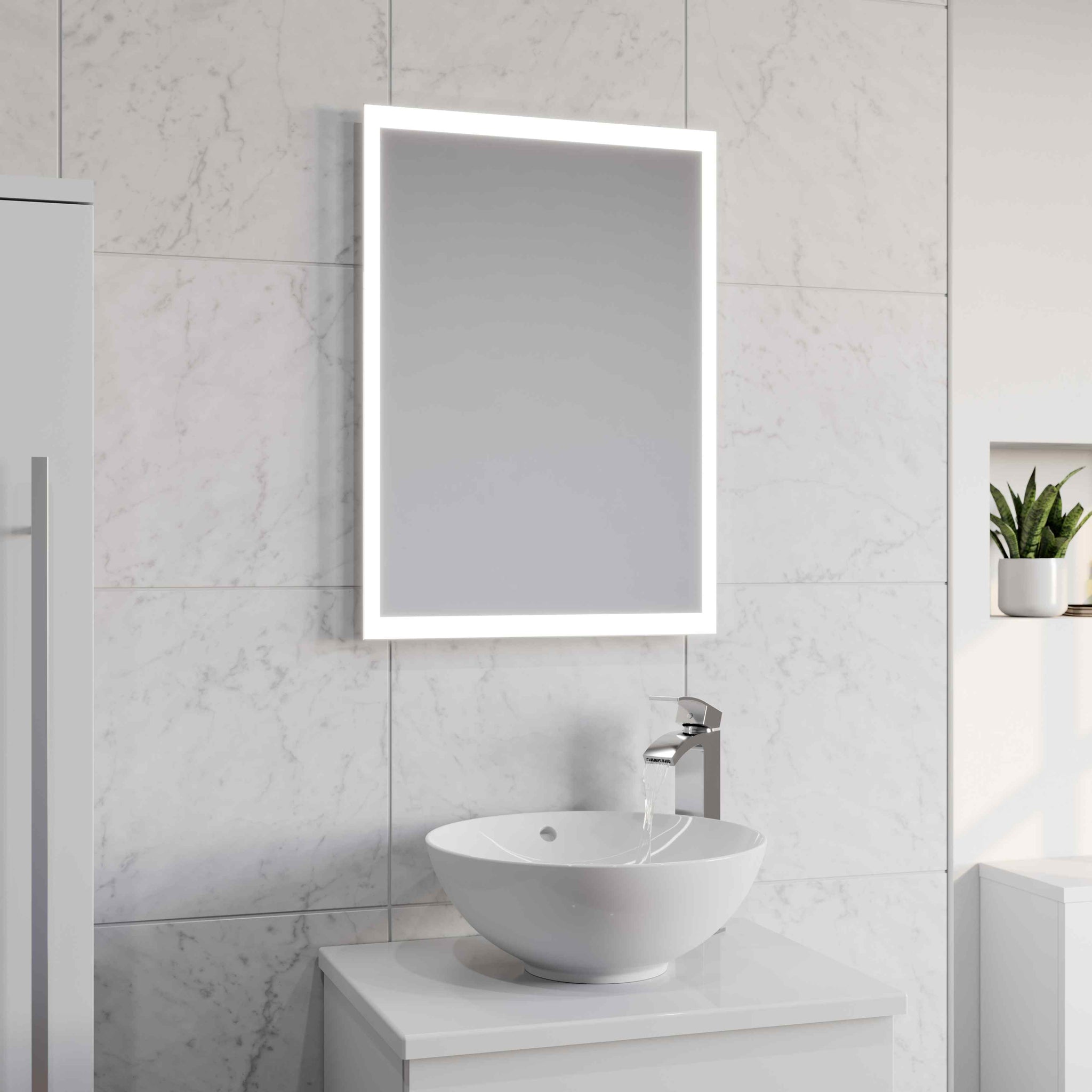 Contemporary bathroom lighting design illuminating a sleek, modern space.