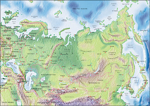 Photoshop JPEG Relief map and Illustrator EPS vector map Russia ...