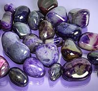 Healing crystal tumble stones in a pile