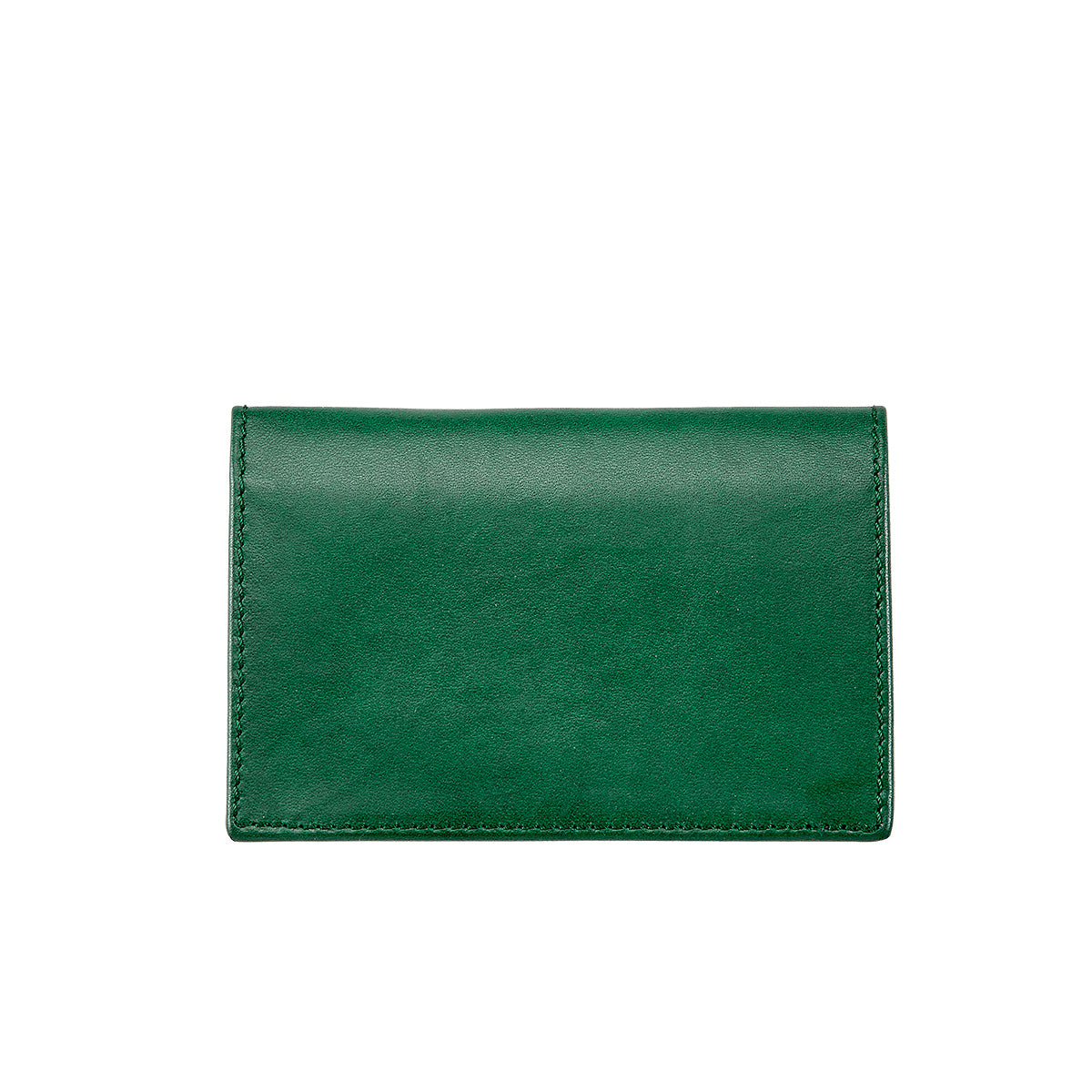 Graphic Image Fold-Over Business Card Case Green Traditional Leather