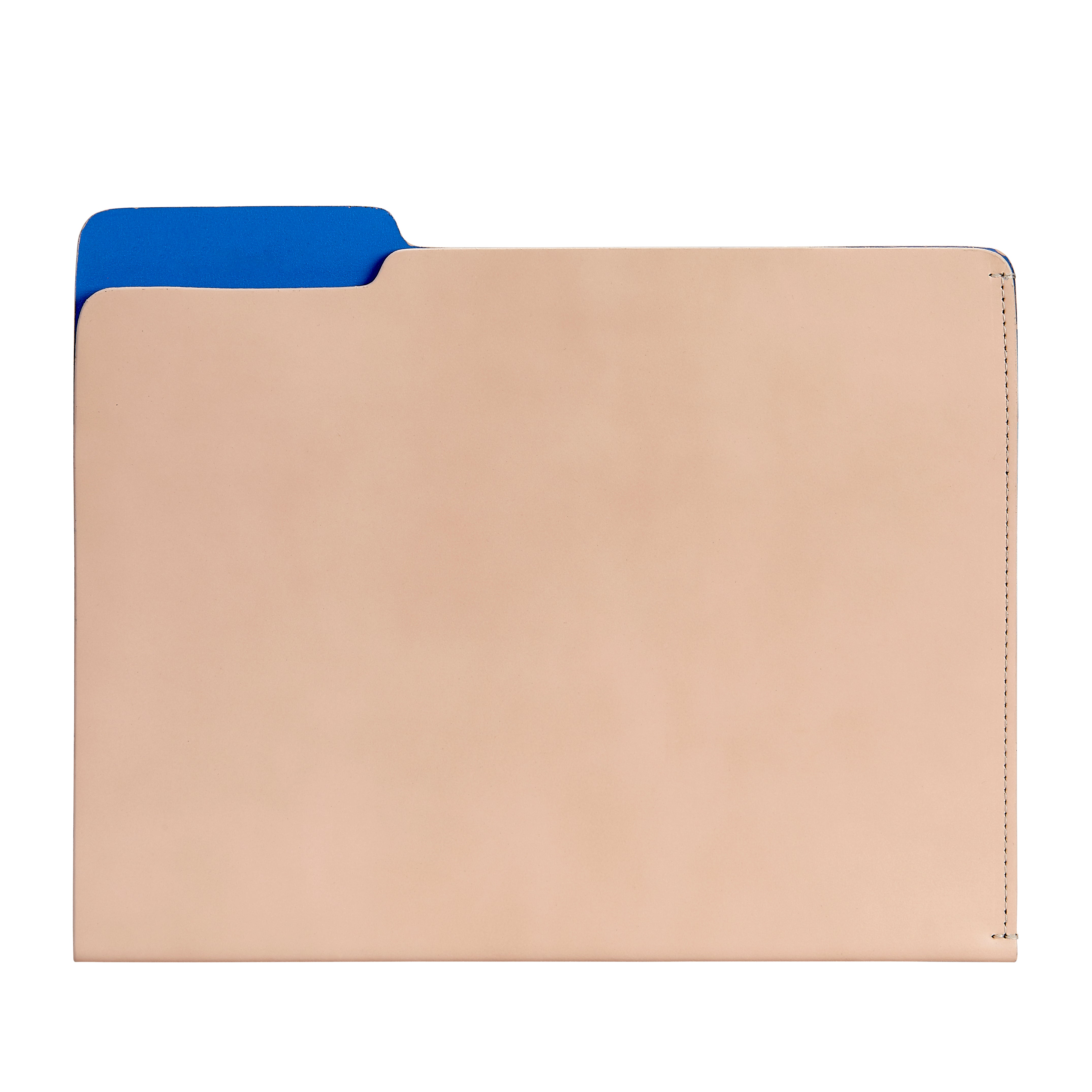 Graphic Image Carlo File Folder Nude/Blue Leather