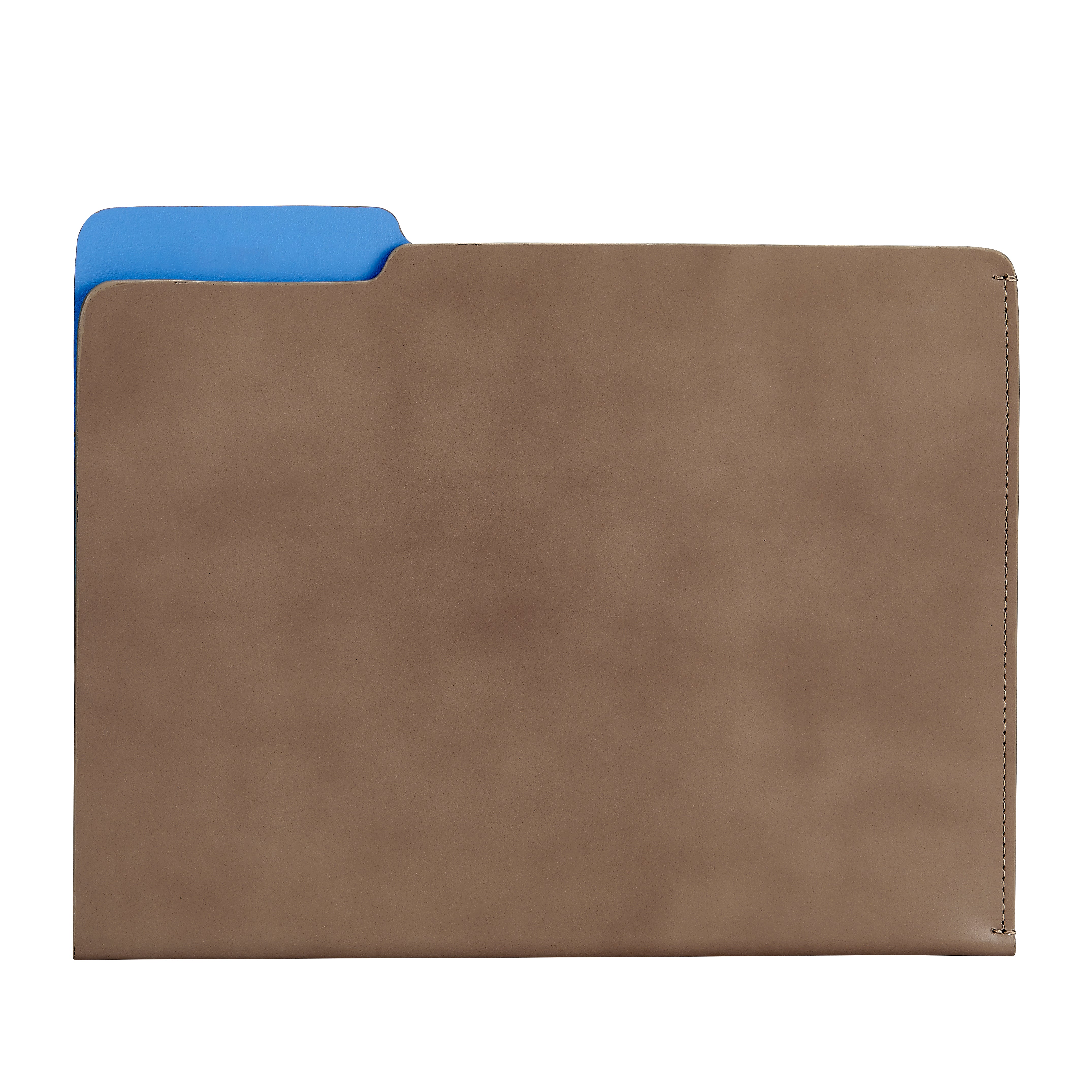Graphic Image Carlo File Folder Taupe/Blue Leather