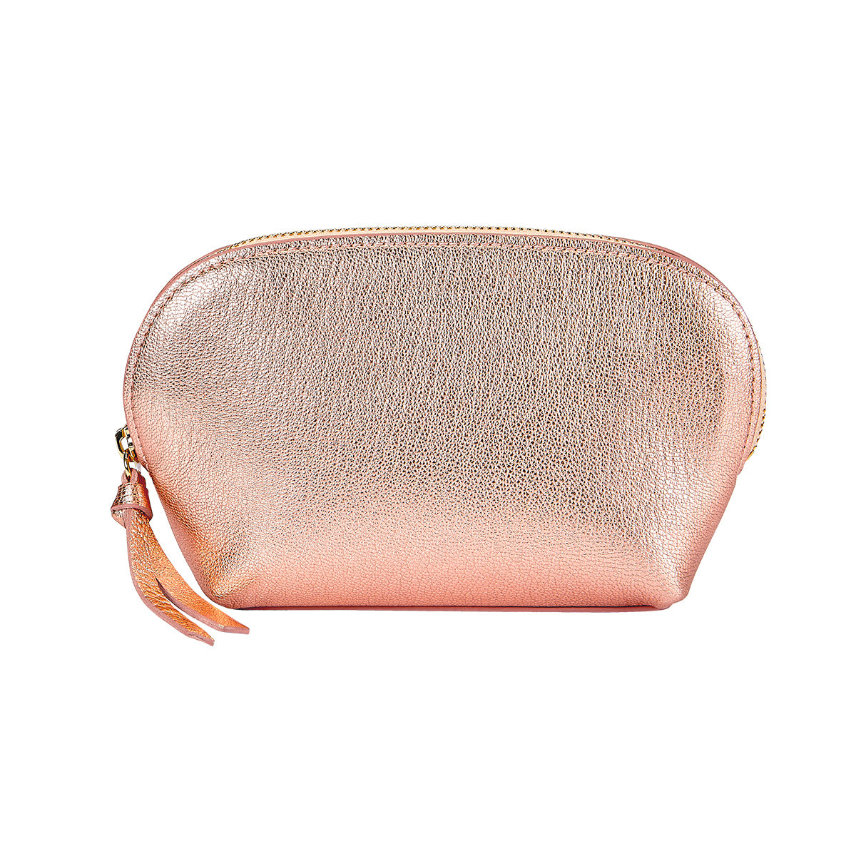 Graphic Image Dome Cosmetic Case Rose Gold Metallic Leather