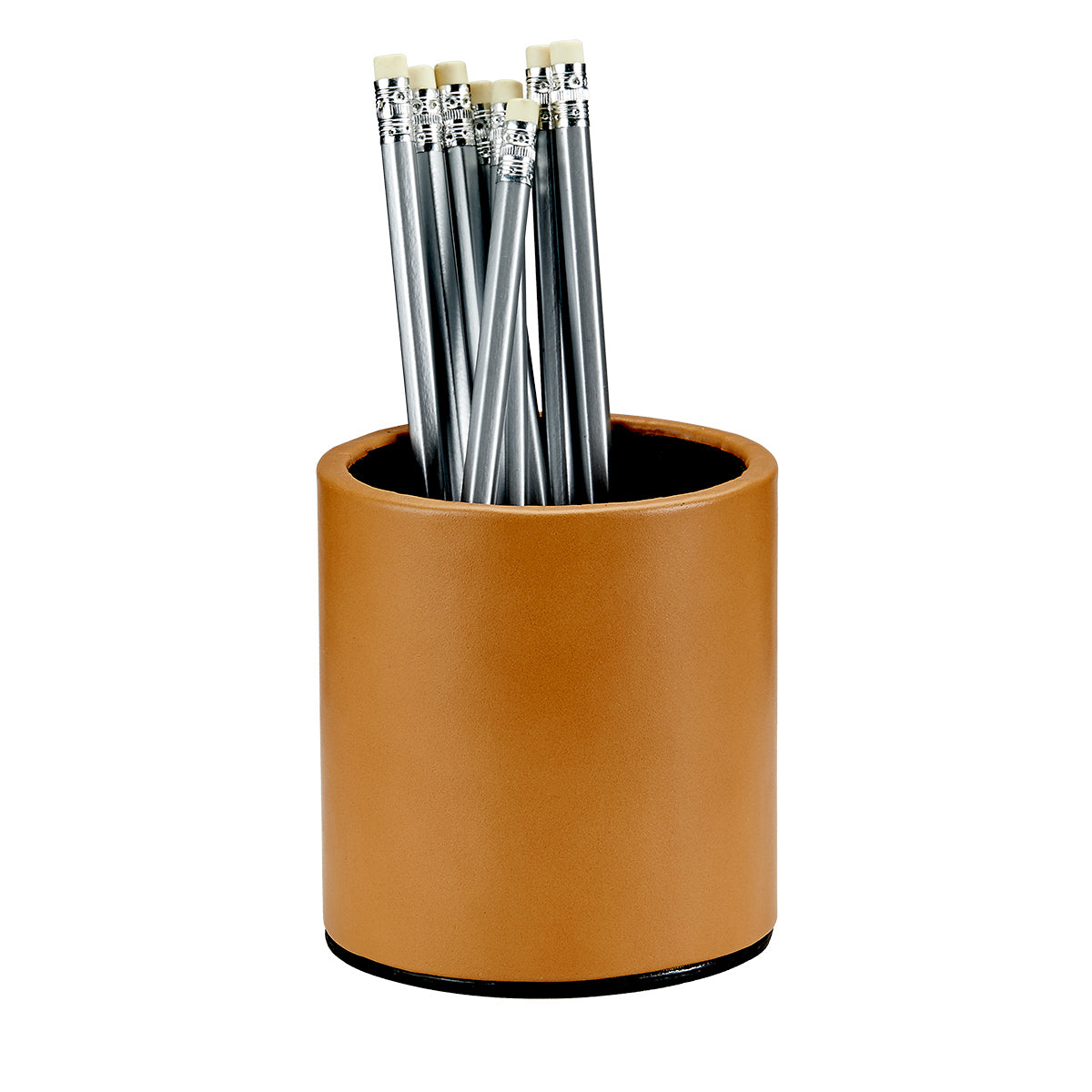 Graphic Image Pencil Cup Tan Bonded Leather
