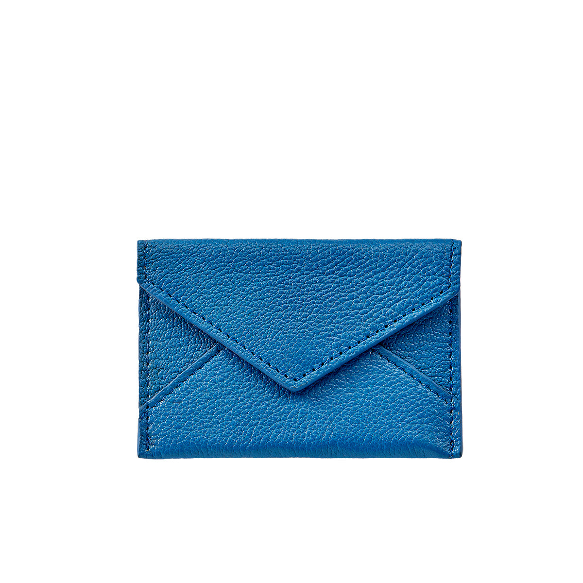 Graphic Image Mini Envelope Maritime Blue Goatskin Leather